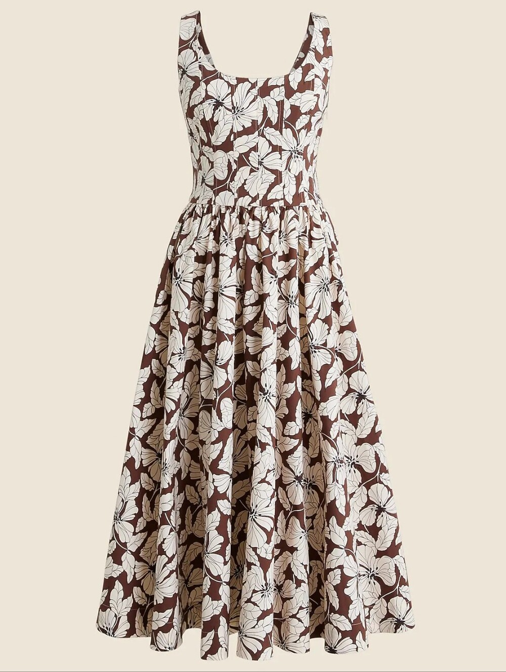 J. Crew Fit and Flare Floral Midi Dress